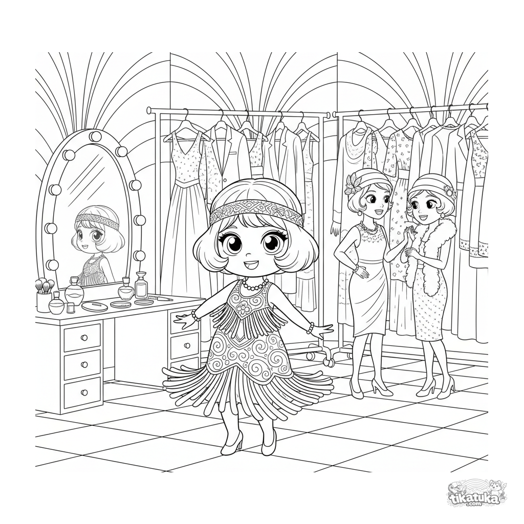 1920er-Flapper-Kleid Backstage der Laufsteg