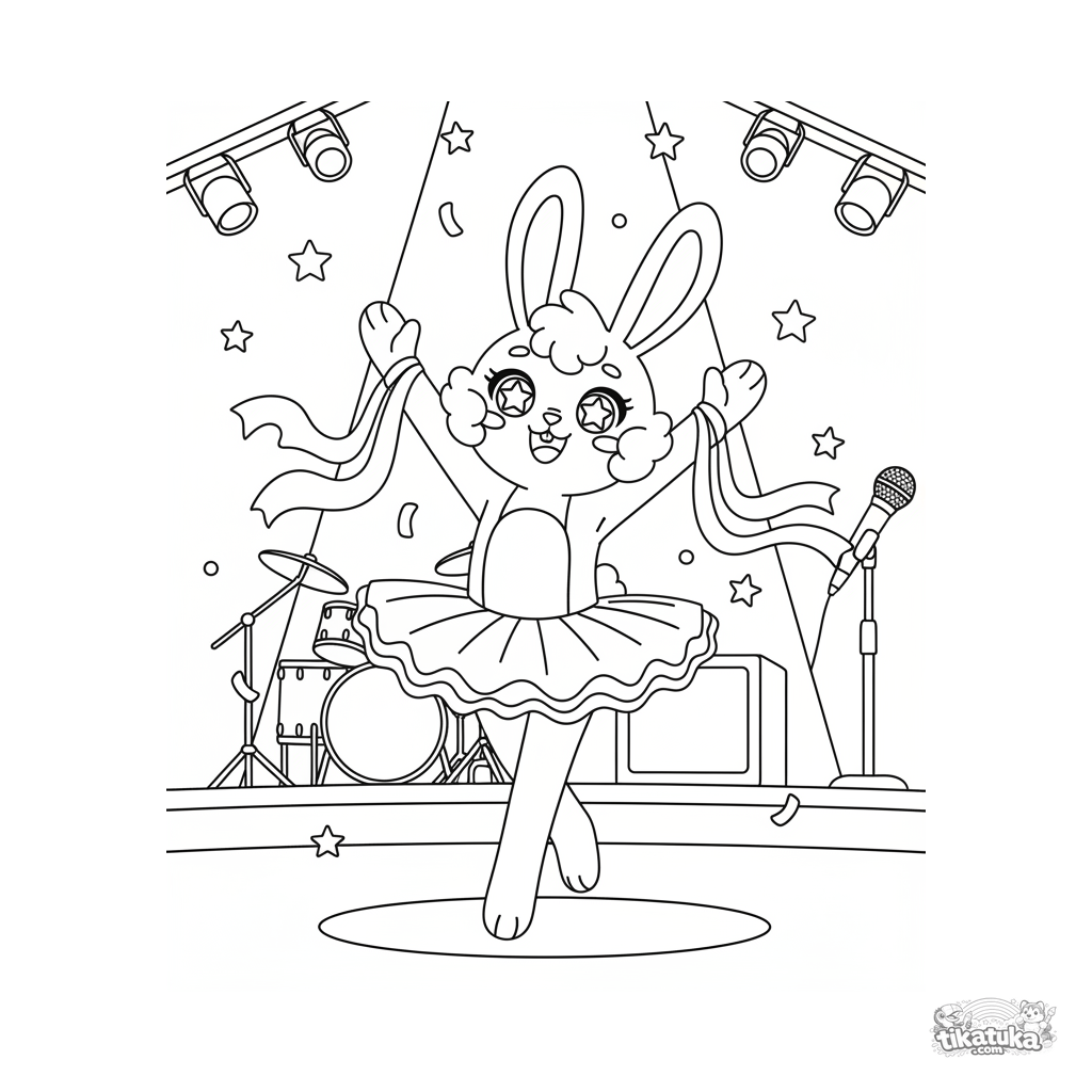 Häschen-Tänzerin auf Konzertbühne