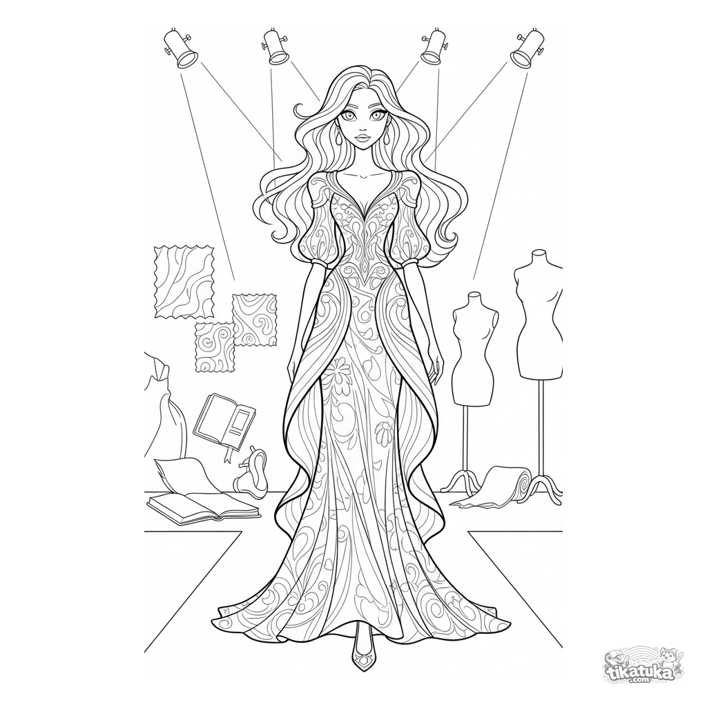 Art-Nouveau-Ballkleid auf dem Laufsteg