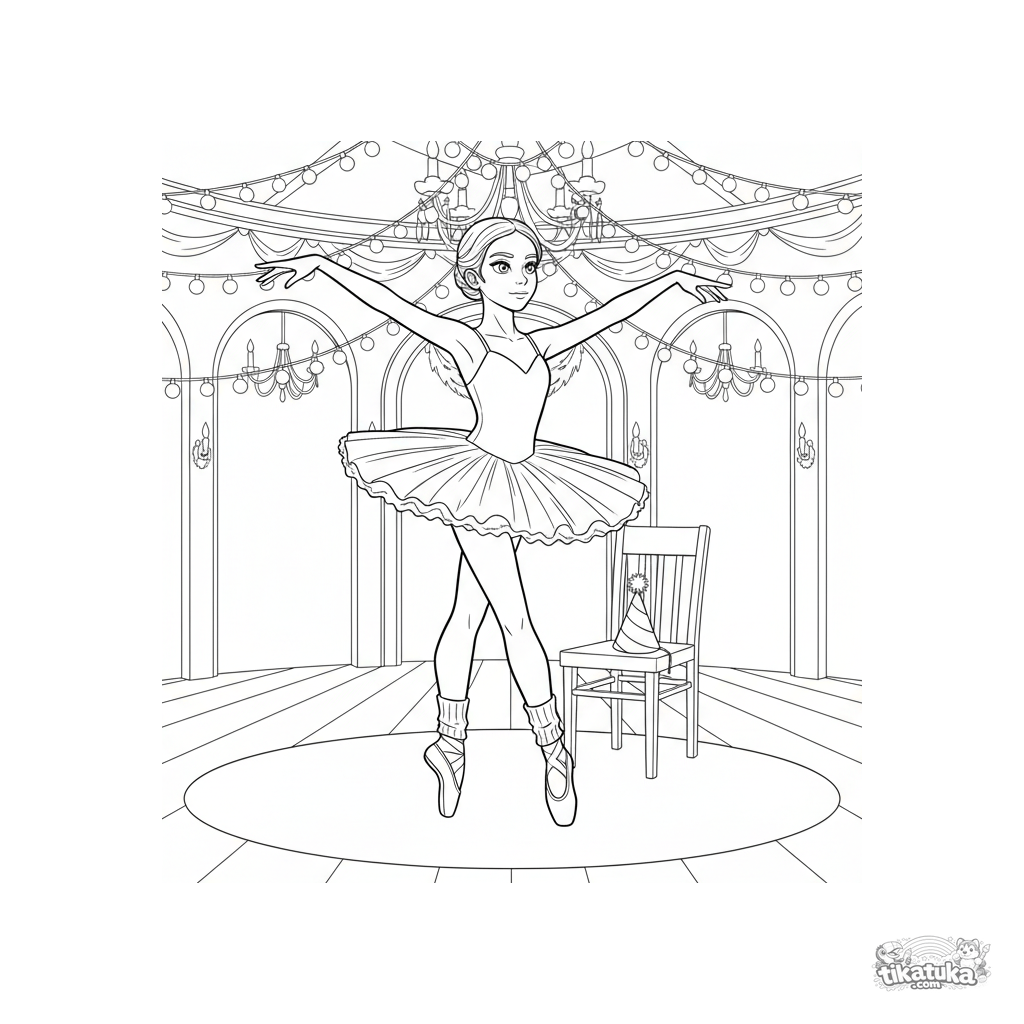 Ballerina übt einen Pirouette