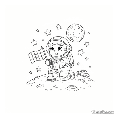 Astronaut auf einem Ringplaneten