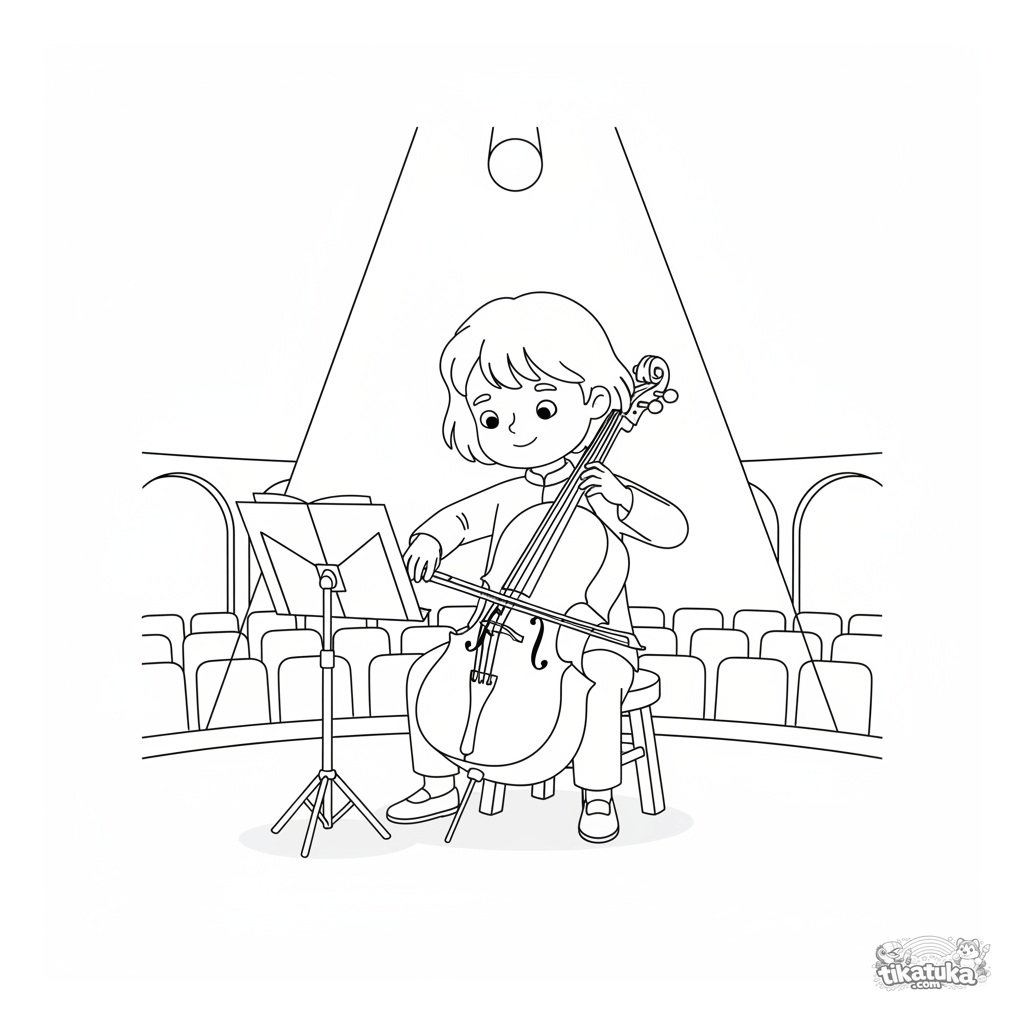 Cellist auf der Bühne