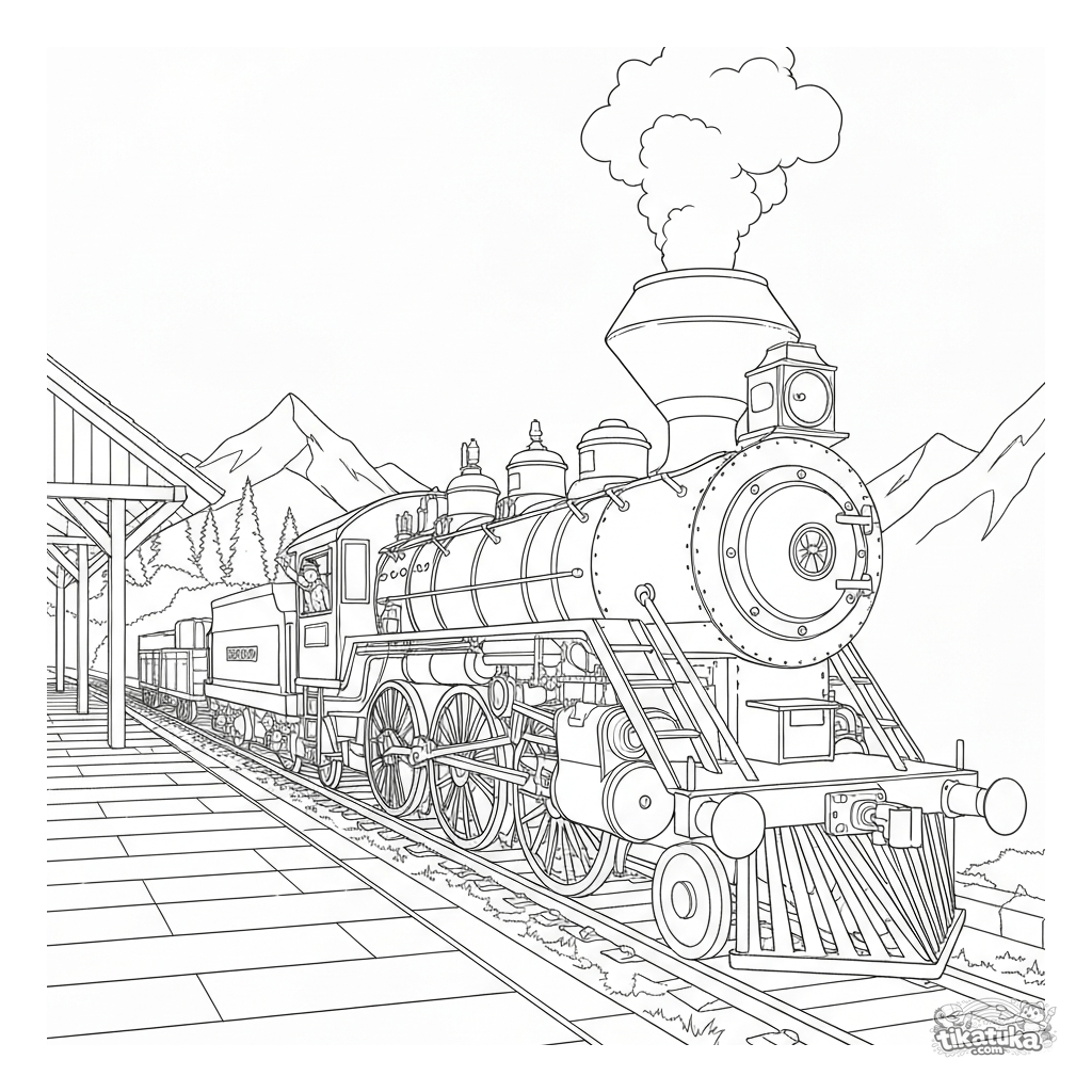 Dampfzug am Bergbahnhof