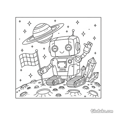 Roboter auf Alien-Mond