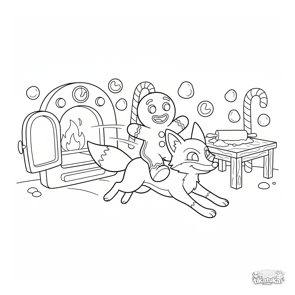 Lebkuchenmann flieht aus dem Ofen