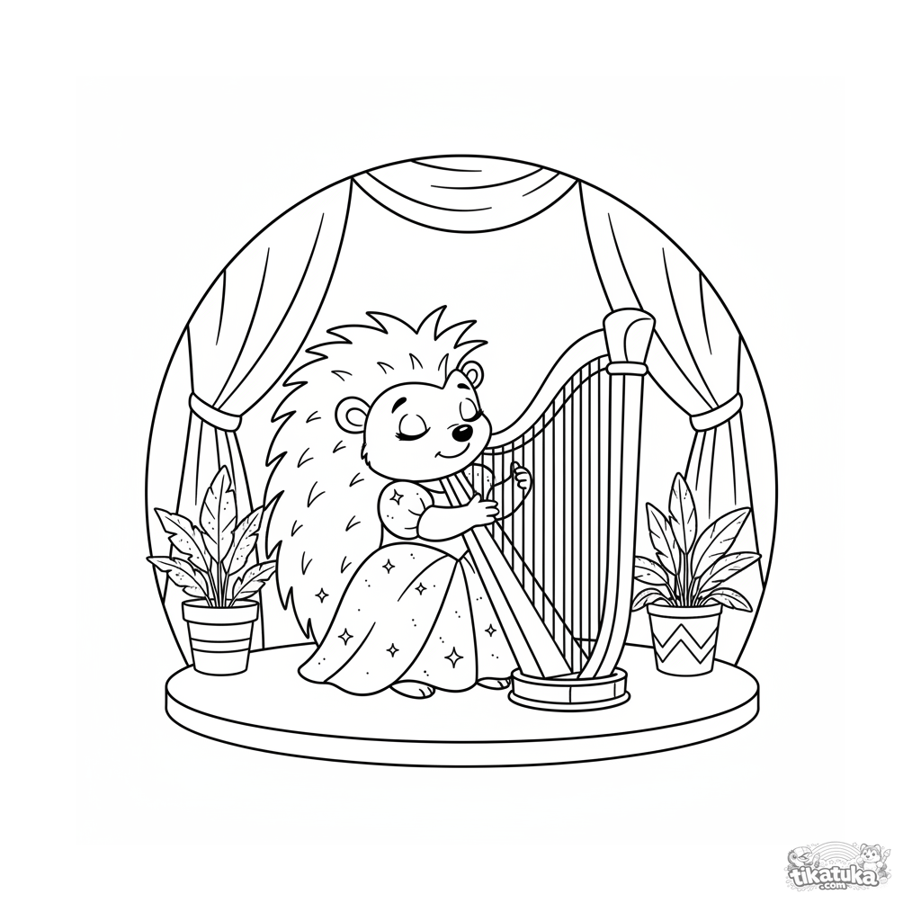 Igel-Harfenspielerin