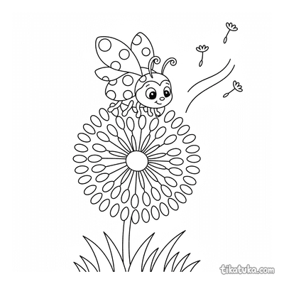 Marienkäfer auf einer Pusteblume