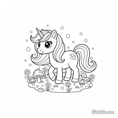 Magisches Pony mit Kristallhorn