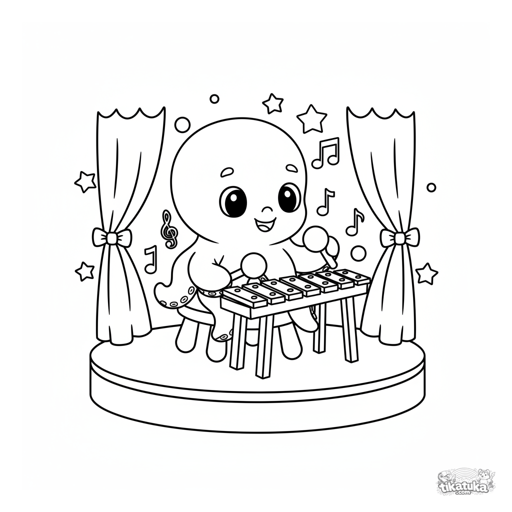 Oktopus Bublik der Musiker