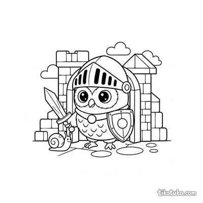 Ritter Eule Oof bewacht das Burgtor