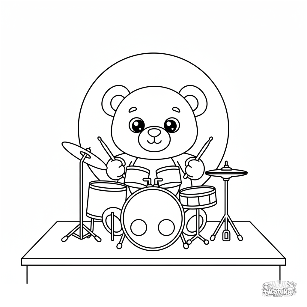 Teddybär-Schlagzeuger