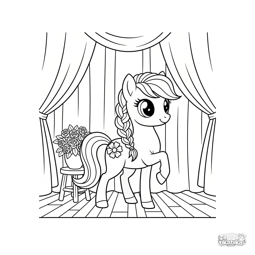 Pony-Ballerina auf der Bühne