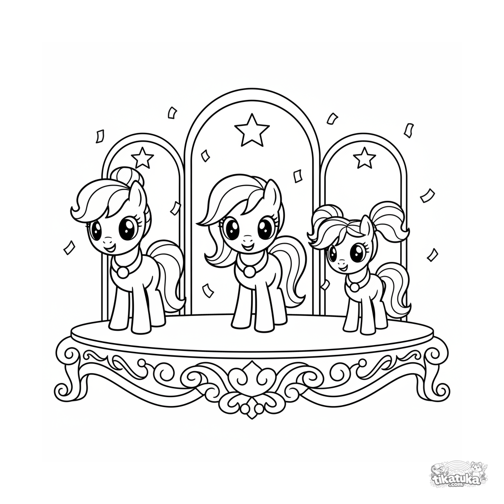 Pony-Truppe verneigt sich gemeinsam