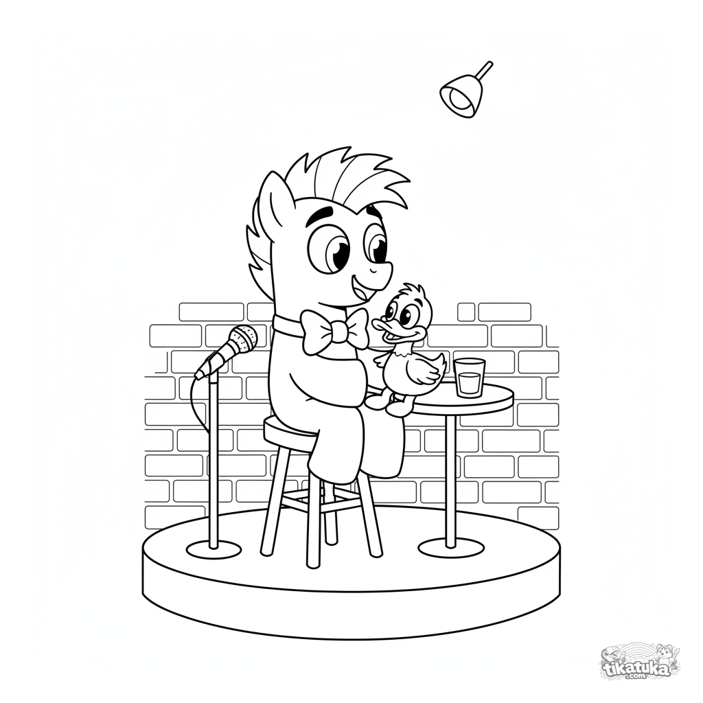 Pony-Bauchredner auf der Bühne