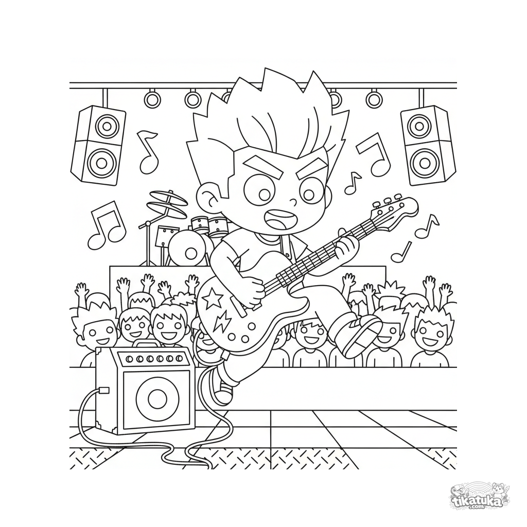 Rock-Gitarrist auf der Bühne