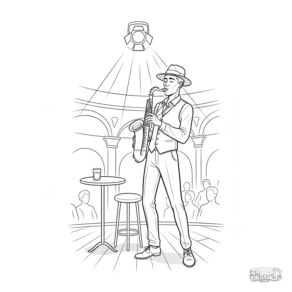 Saxophonist auf der Bühne