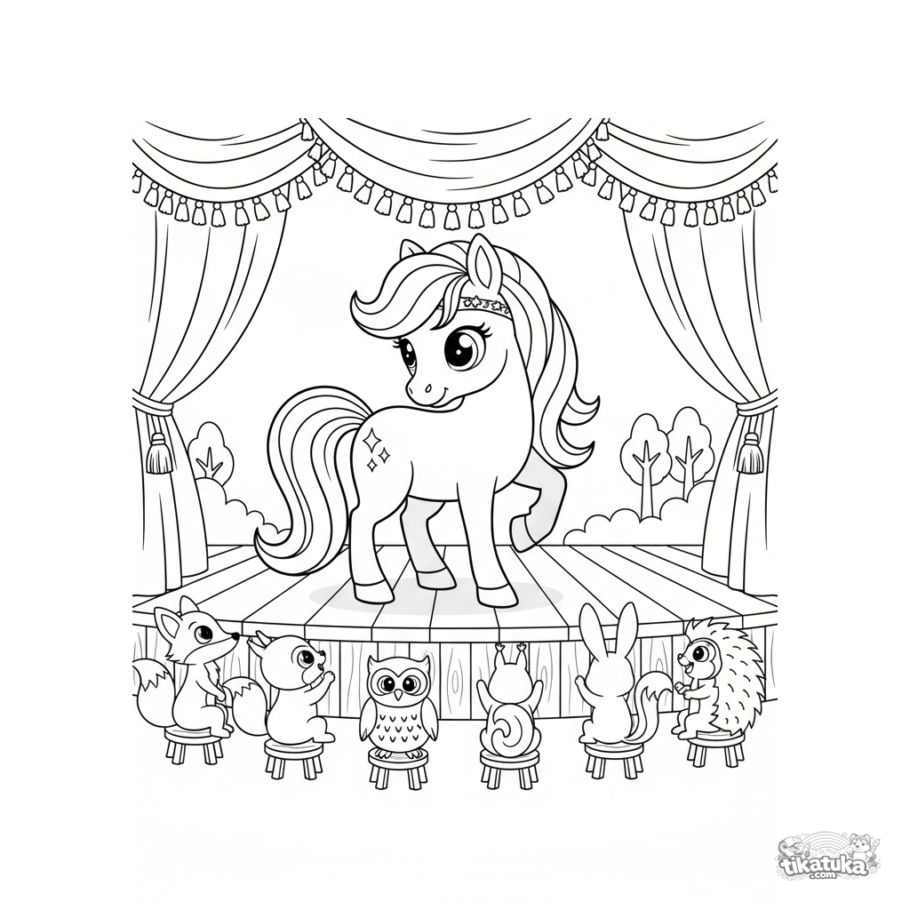 Showpony auf der Bühne