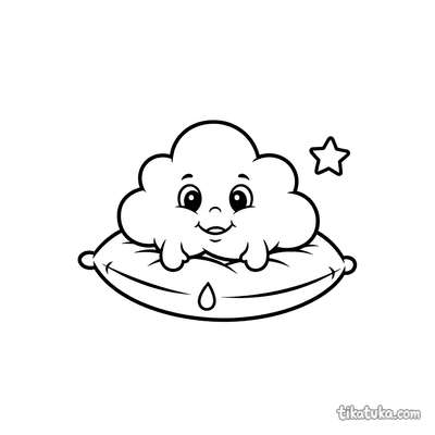 Lächelnde Wolke auf Kissen