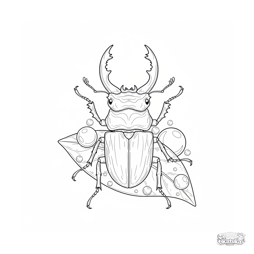 Hirschkäfer bewacht Tautropfen-Schatz