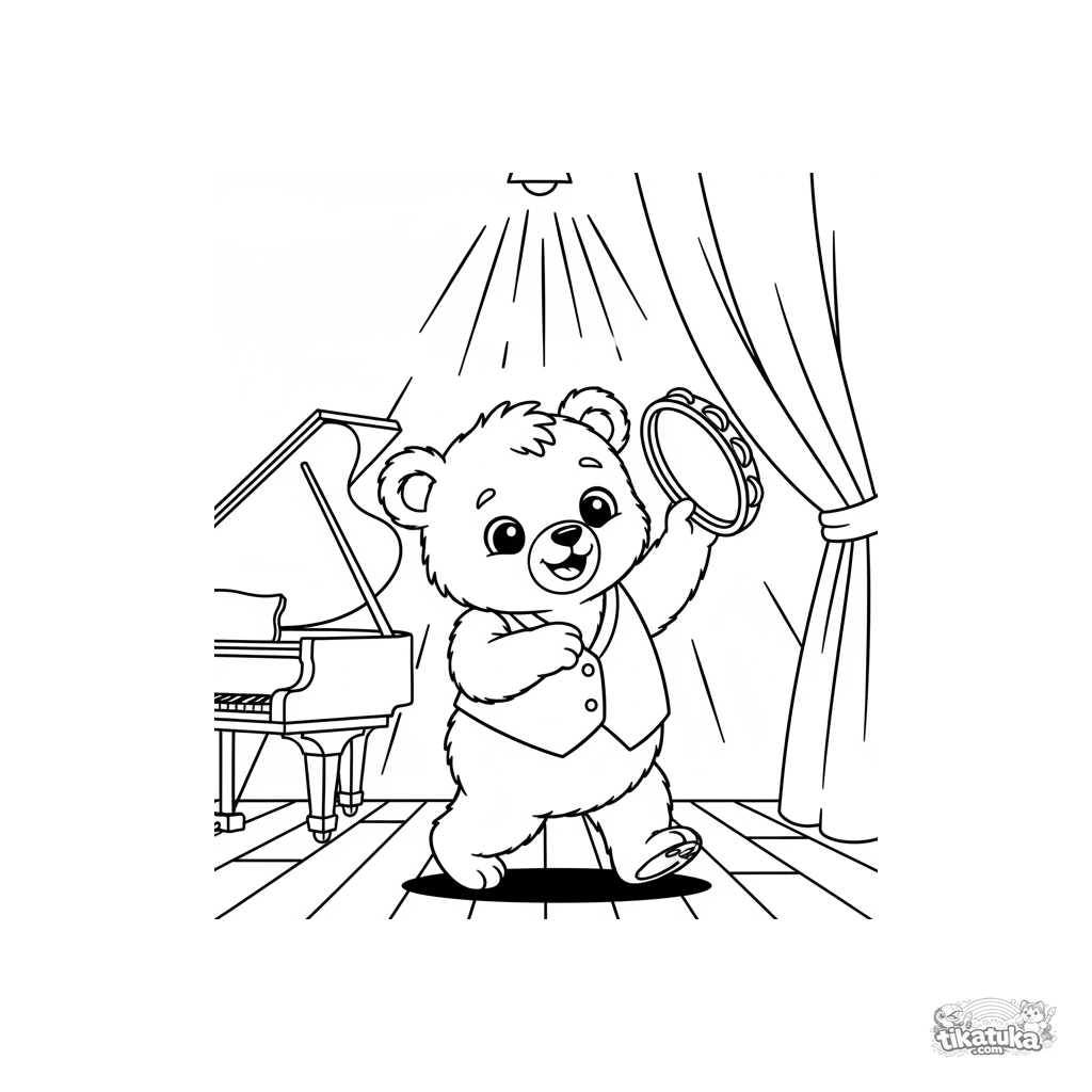 Bärenjunge Tanzt auf der Bühne