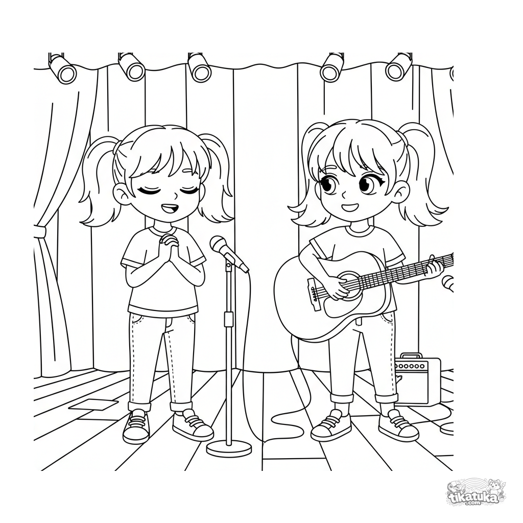 Duett: Sängerin und Gitarrist auf der Bühne