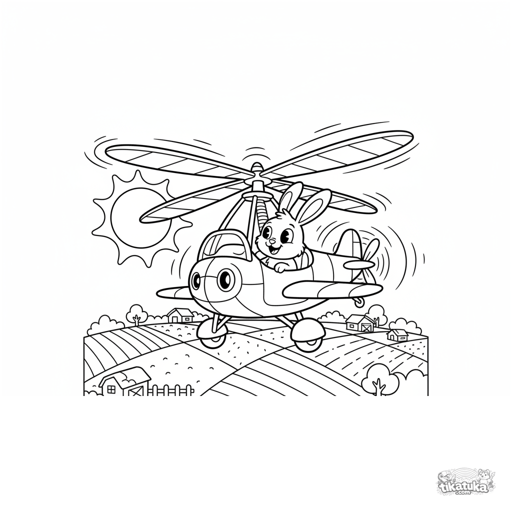 Vintage-Autogiro über Feldern