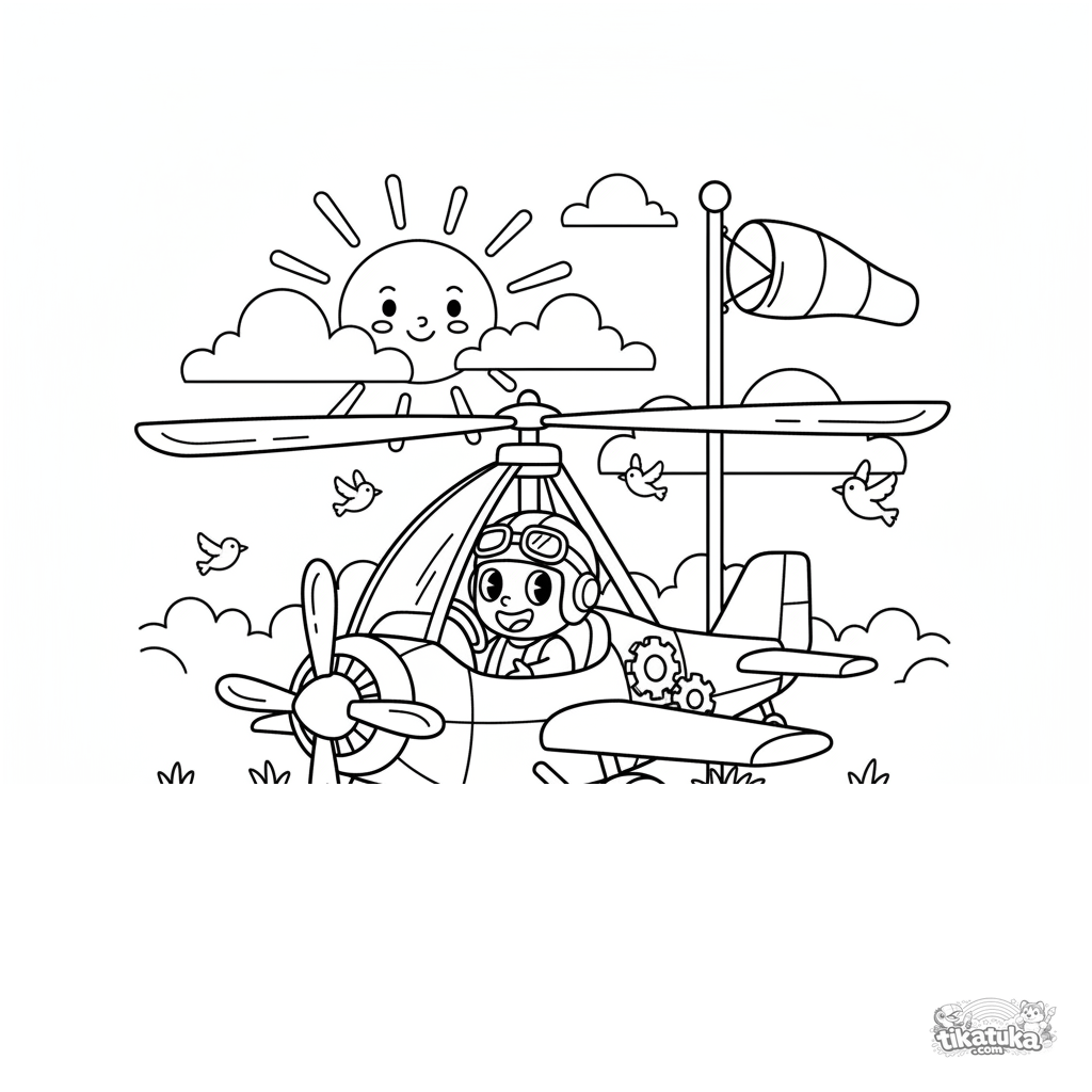 Vintage-Autogiro auf Grasfeld