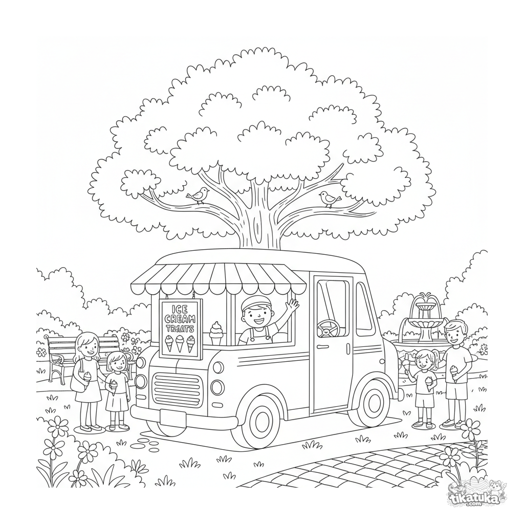 Vintage Eiswagen im Stadtpark