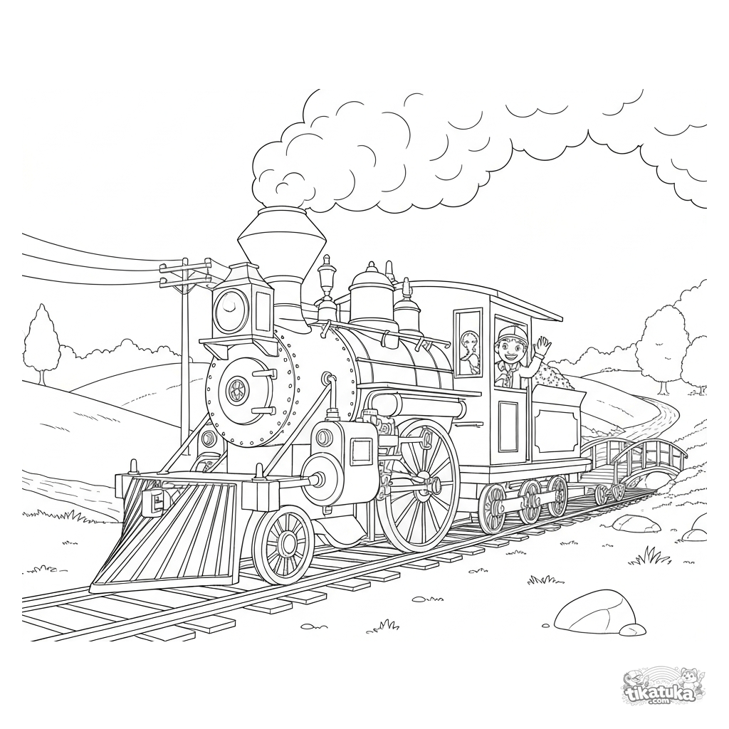 Alter Dampfzug in Hügeln